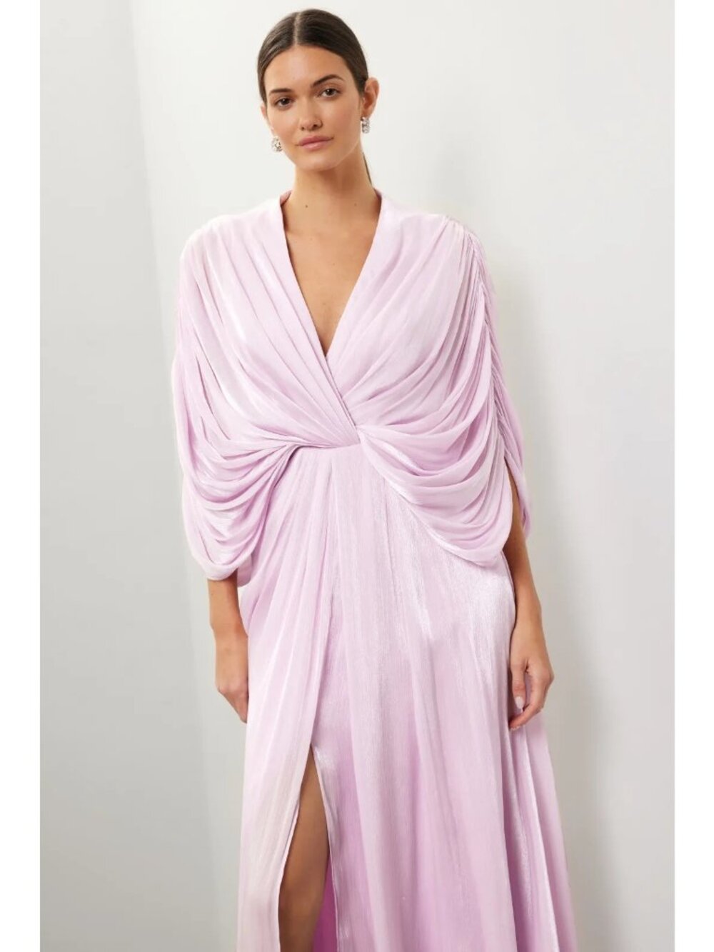 R-249. Badgley Mischka Drape Dolman Gown